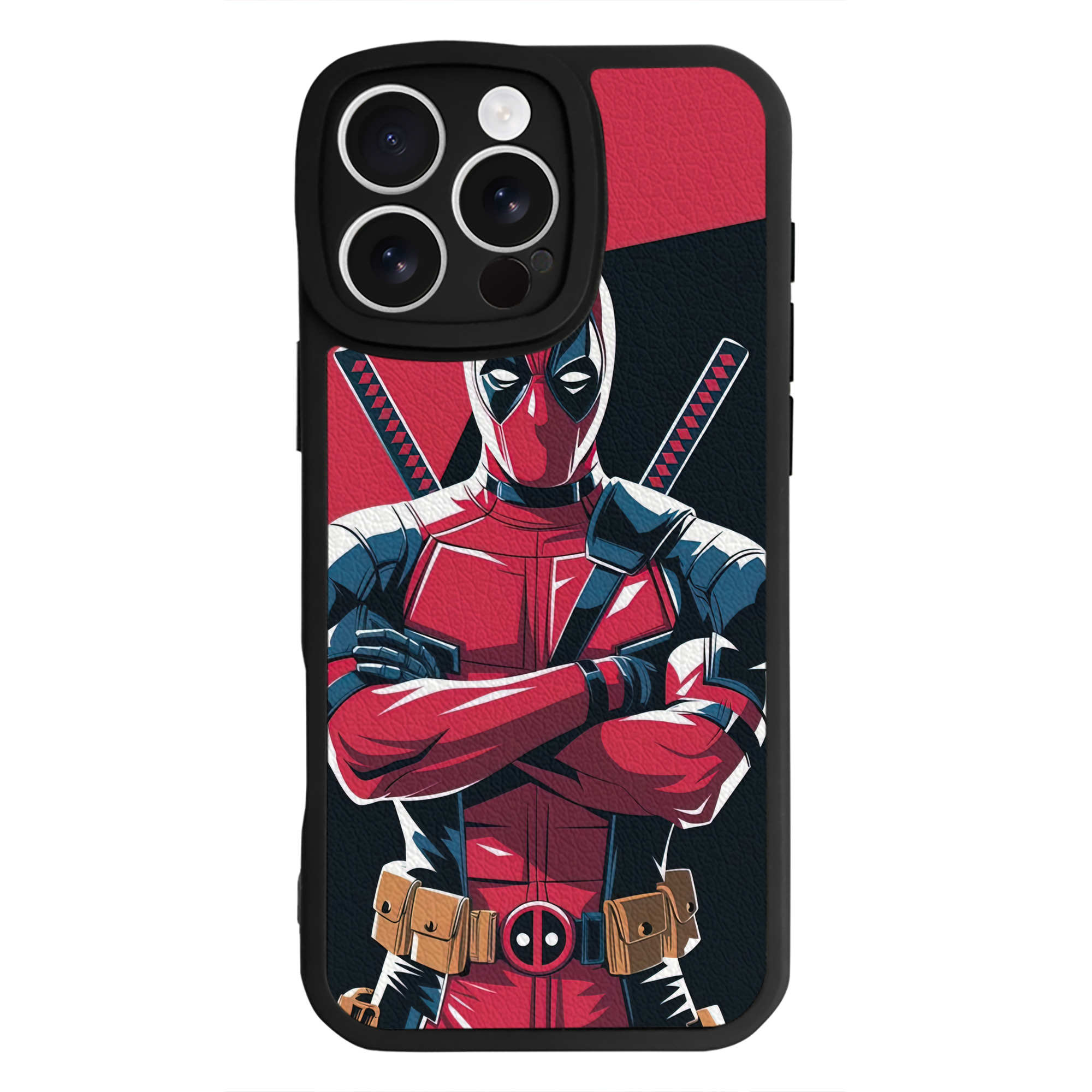 （画像用） Deadpool デッドプール 【iPhone 16シリーズ対応】シリコンスマホケース（レザー調） 材質：シリコン